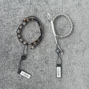 Joseph Nogucci Shamballa Bracelet Set Kiki Crystal Bead Adjustable Silver Authen